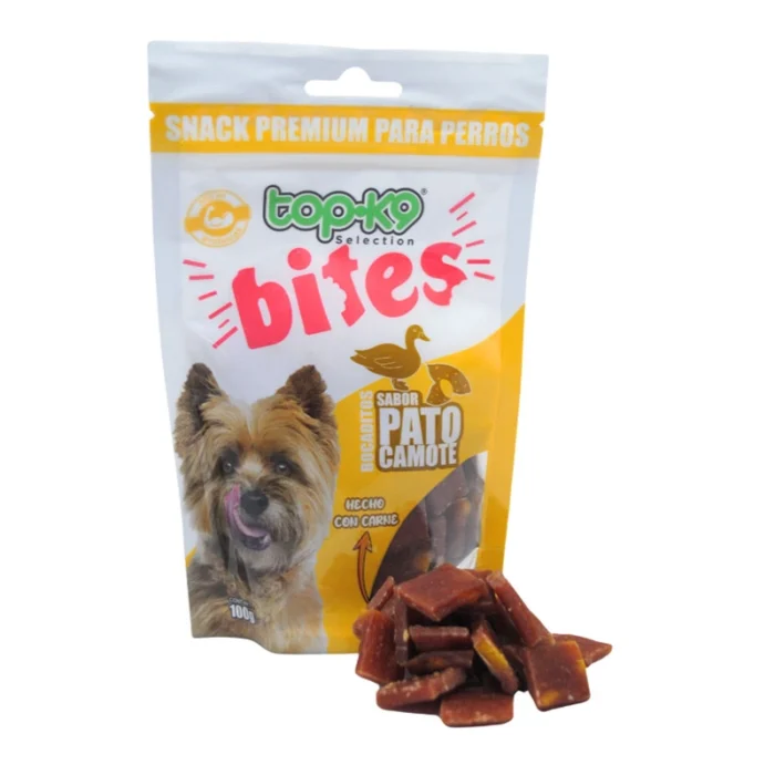 Snack Bites TopK9 para perros sabor pato y bacalao