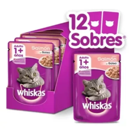 Pack Whiskas salmón sobrecitos 85g gatos adultos