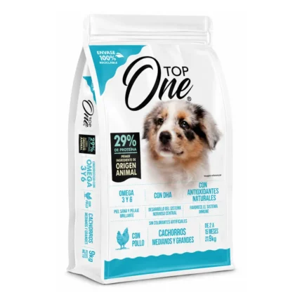 Alimento Top One Cachorros 9 kg para razas medianas y grandes