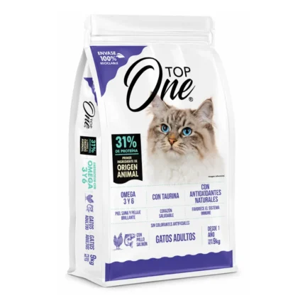 Alimento Top One Gatos Adultos 9 kg con pollo y salmón