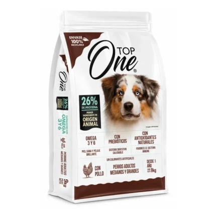 Alimento Top One Perros Adultos Medianos y Grandes 9 kg