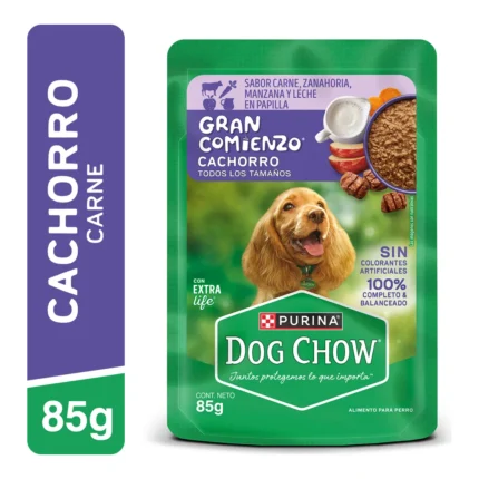 Dog Chow Pouch Cachorro Carne 85 g – Caja 15