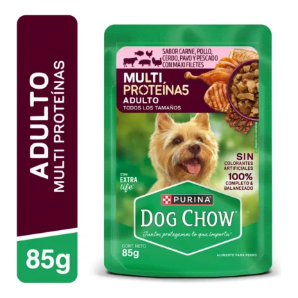 Dog Chow Pouch Adulto Multiproteína 85 g – Caja 15