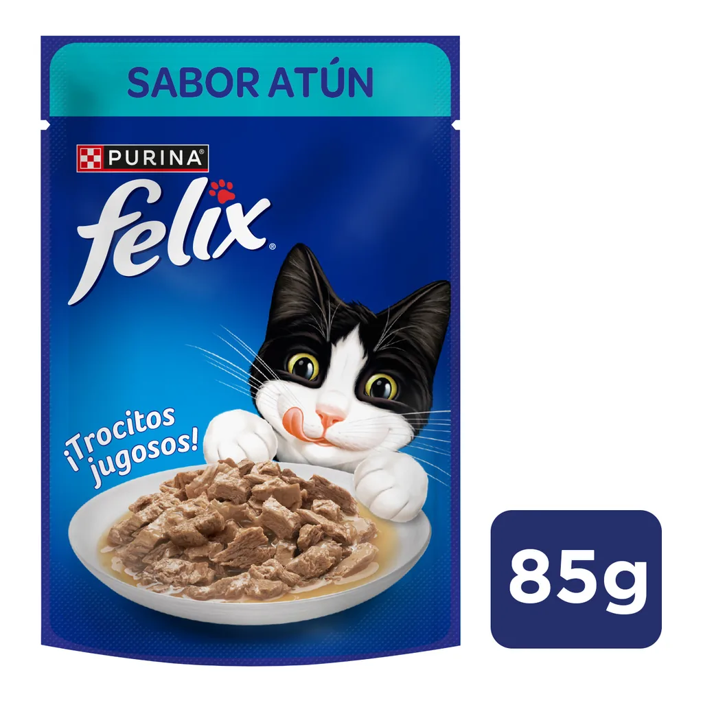 Felix Pouch Adultos Trocitos Jugosos con Atún 15x85 g Felix Pouch Adultos Trocitos Jugosos con Atún 15x85 g